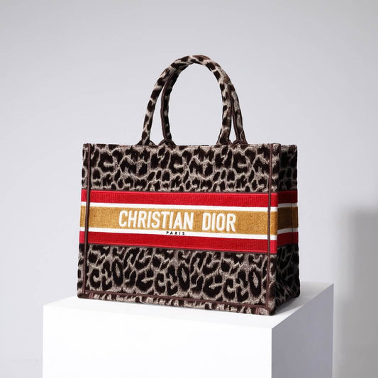 DO1286 Book Tote BIG size 41.5cm 36.5cm Embroidery LOGO red Handbag Beige Mizza