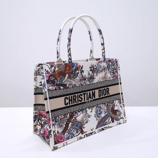 DO1286 Book bag Tote Embroidery 36.5cm 41.5cm Handbag white printing
