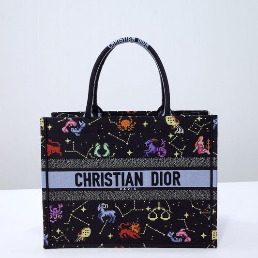 DO1286 Medium Book Tote Constellation black red
