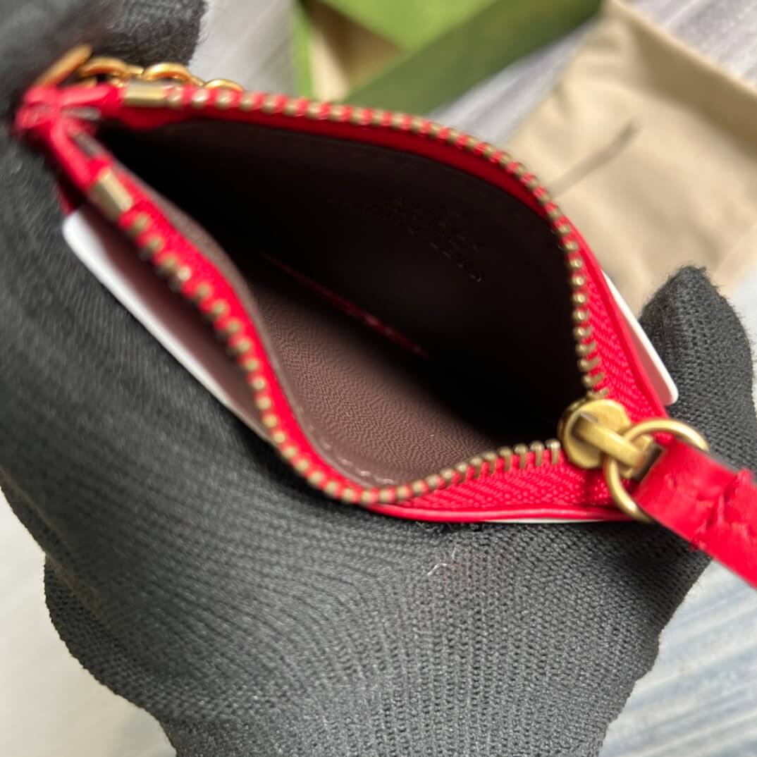 GG 627064 Marmont wallet 10cm red COWHIDE