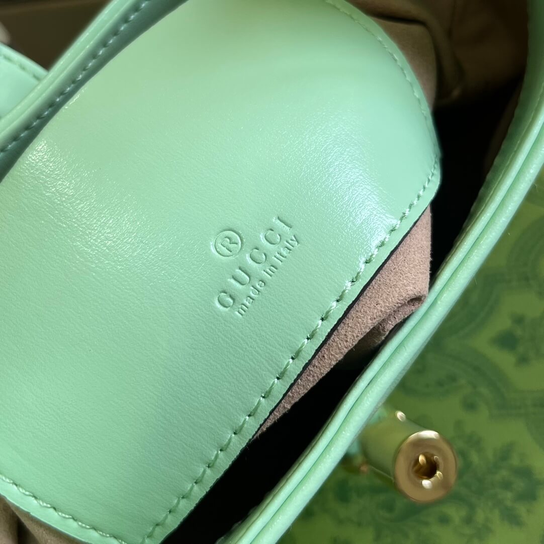 GG637091 Handbag subaxillary bag 19cm light green cowhide