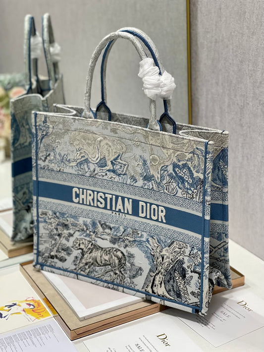 DI Large Book Tote Bag Blue For Women 42cm/16in CD