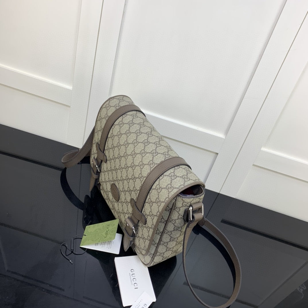 gg Messenger Bag Black For Men 28cm gg 658542 K9GSN 8358