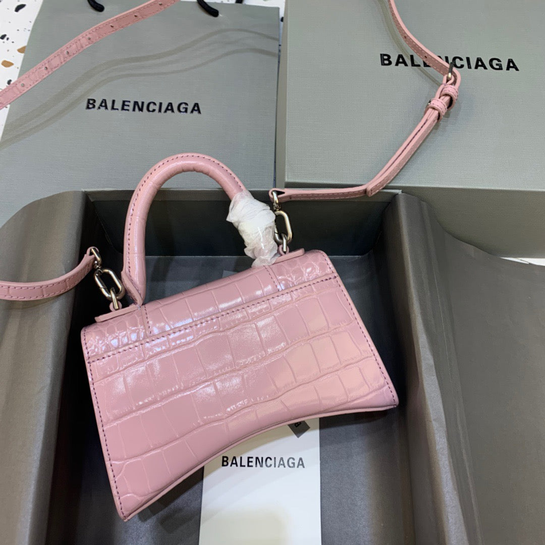 Balen Hourglass XS Handbag In Pink, For Women, Bags 7.4in/19cm