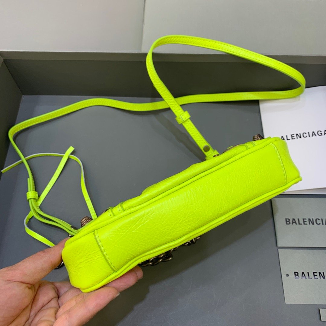 Balen Le Cagole Mini Bag With Chain Light Green, For Women, Bags 8.2in/21cm