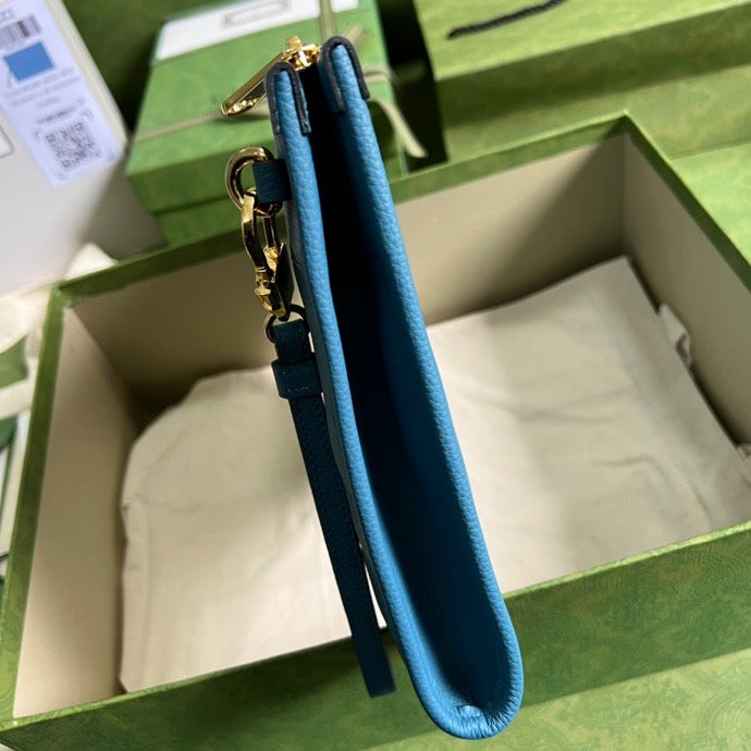 gg Clutch With gg Logo Blue For Men 12in/31cm gg