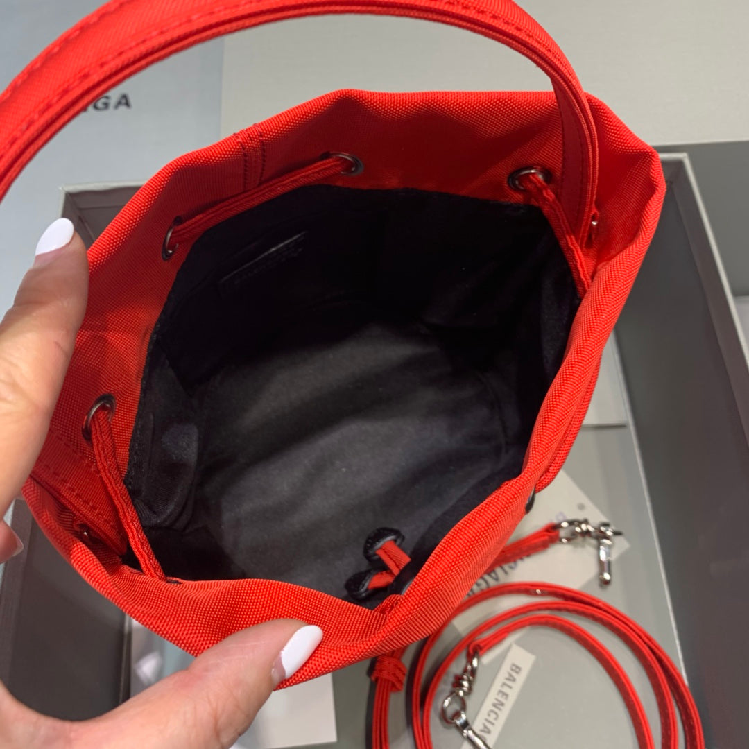 Balen Le Cagole Medium Bucket Bag In Red, For Women, Bags 11.8in/30cm