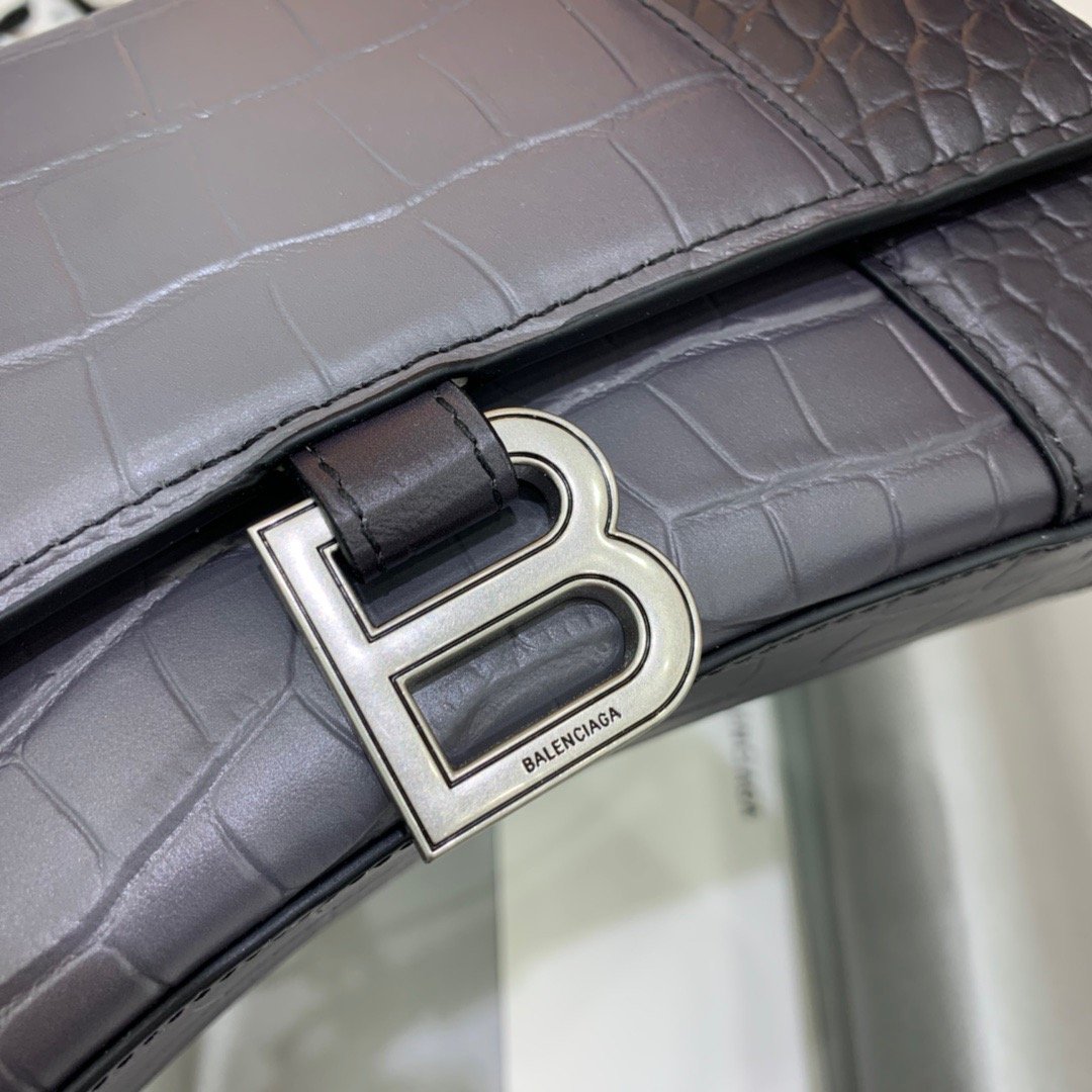 Balen Hourglass Small Handbag In Dark Grey, For Women, Bags 9in/23cm 5935462107U1309
