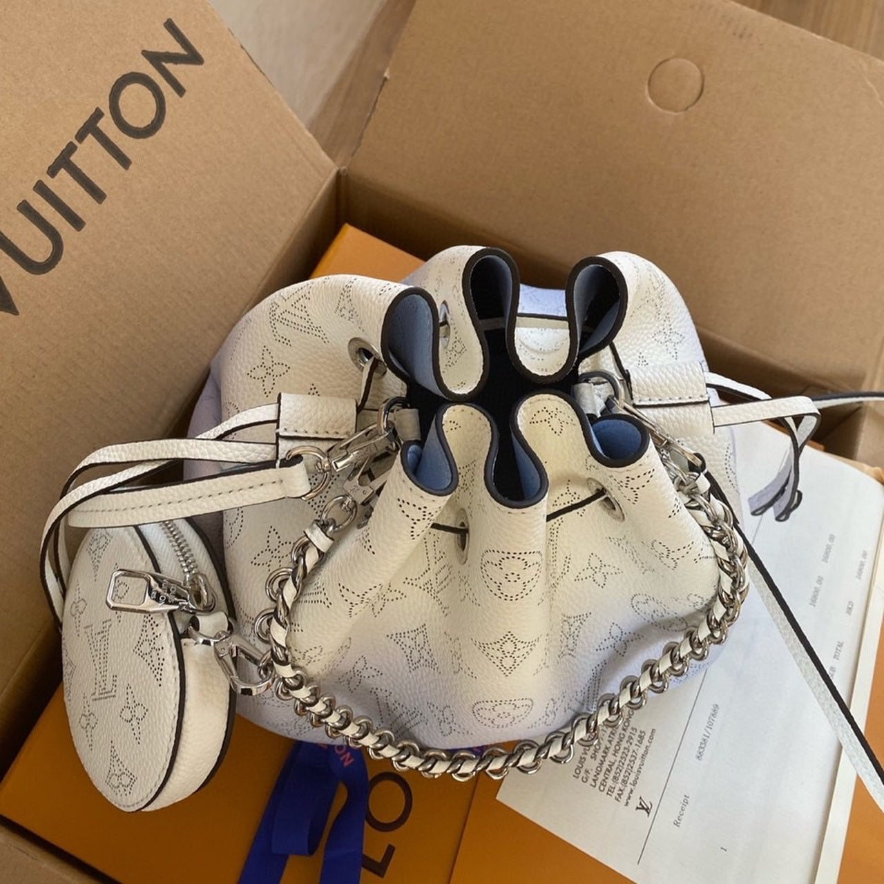 LV Bella Bucket Bag Light Blue For Women, Shoulder And Crossbody Bags 7.5in/19cm LV M57856