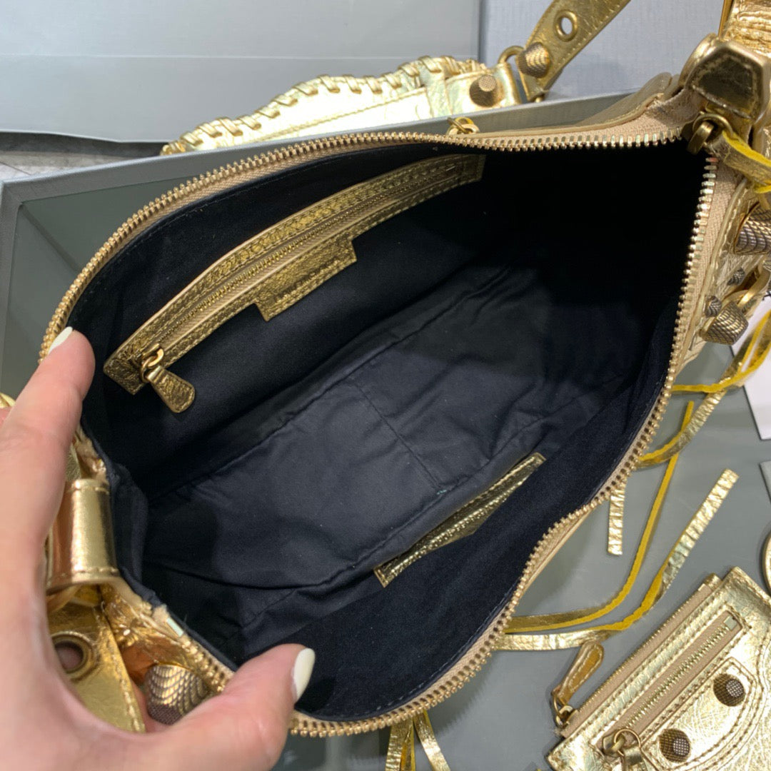 Balen Le Cagole XS Shoulder Bag In Gold, For Women, Bags 13in/33cm