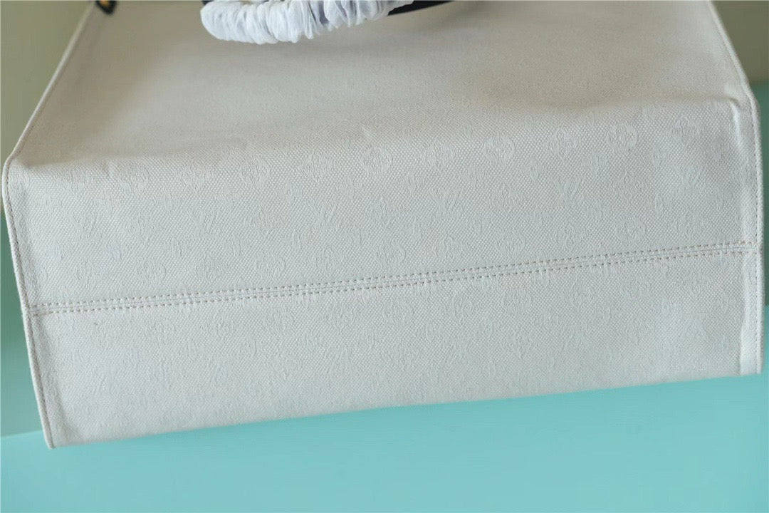 LV Onthego GM Monogram Giant And Raffia White/ Black For Women, Shoulder And Crossbody Bags 41cm/16.1in LVÂ