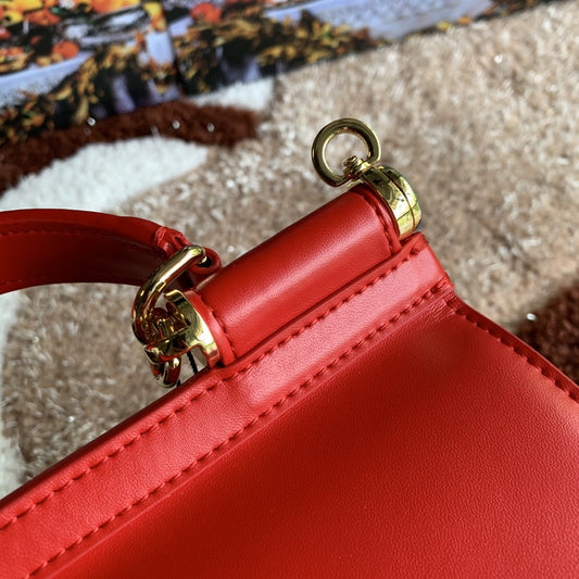 DG Medium DG Handbag In Dauphine Red For Women 10.2in/26cm DG