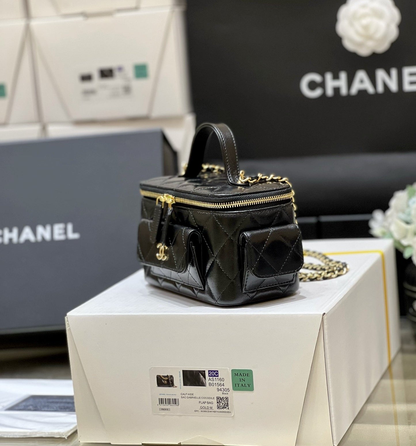 ChanelVanity Bag With Strap Black For Women, Women’s Bags 6.6in/17cm AP3017 B09208 94305