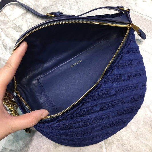 Balen Souvenir XXS Belt Bag In Dark Blue, For Women, Bags 11.8in/30cm