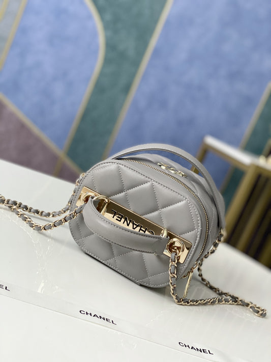 ChanelVanity Case Gold Hardware Grey For Women, Women’s Handbags, Shoulder Bags 9.4in/24cm