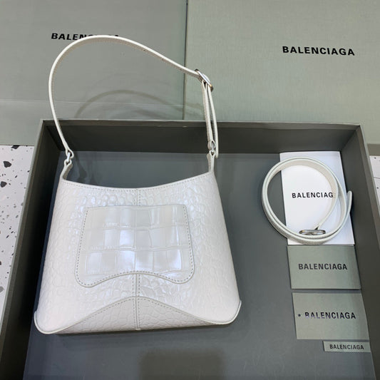 Balen XX Small Hobo Bag In White, For Women, Bags 7.8in/20cm 6955892108Y9001