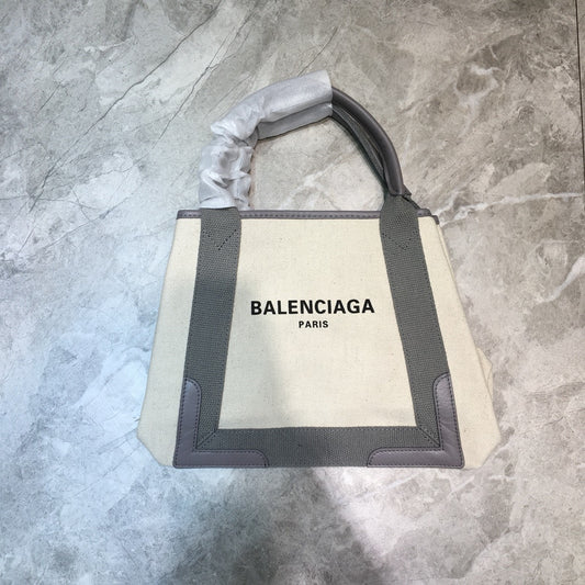 Balen Navy Small Cabas Tote Bag In Gray, For Women, Bags 18.5in/47cm