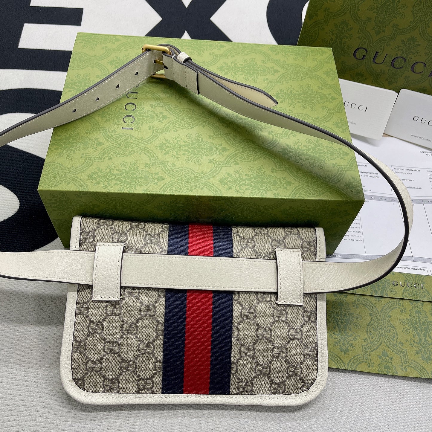 gg Ophidia Belt Bag Beige And Ebony gg Supreme Canvas, A Material With Low Environmental Impact For Men 8.7in/22cm gg 674081 96IWT 9794
