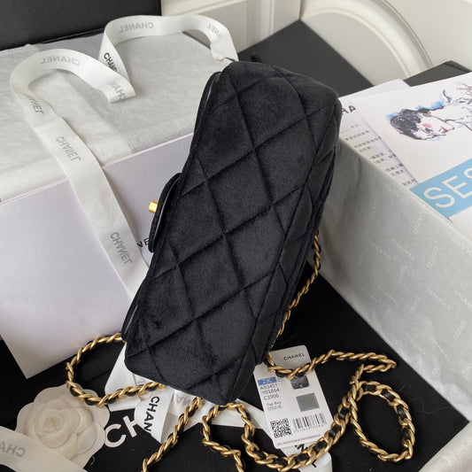 Chanel Flap Bag Gold Hardware Black For Women, Women’s Handbags, Shoulder Bags 9.4in/24cm AS3451