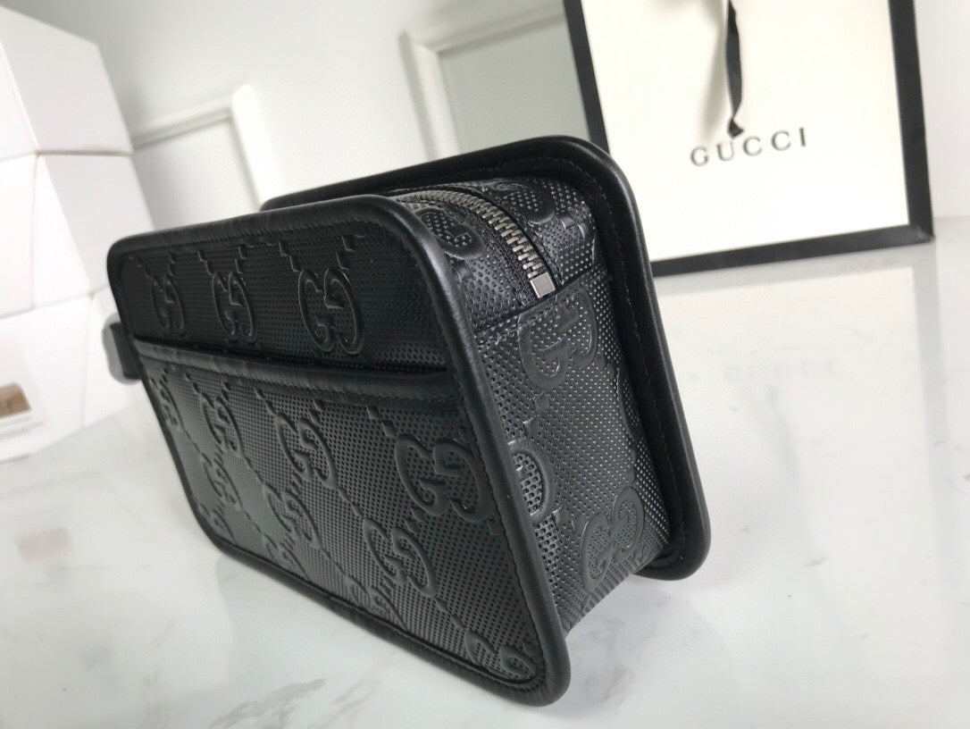 gg Embossed Cosmetic Case Black gg Embossed For Men 9in/23cm gg495