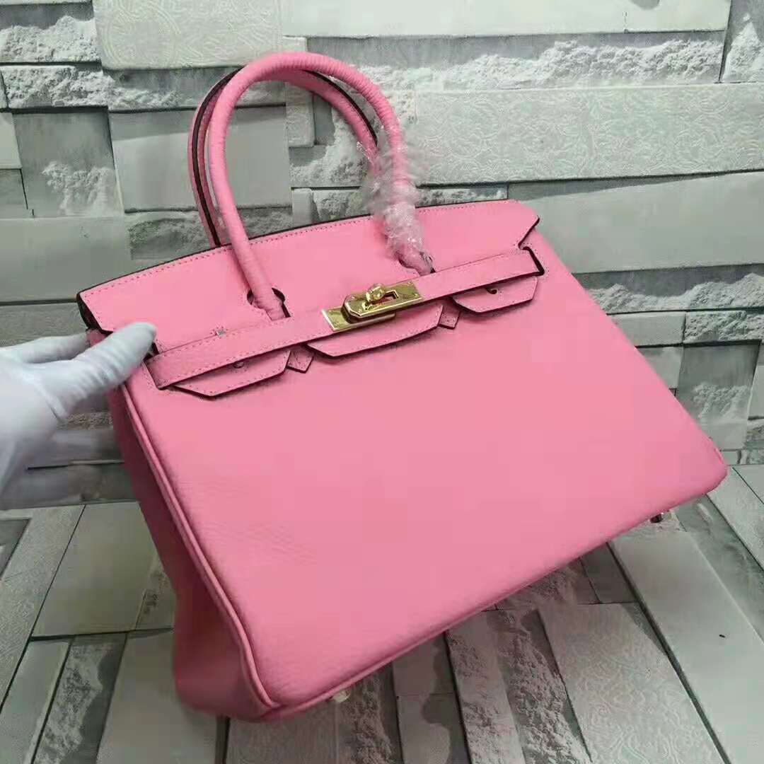 HM Birkin Pink For Women Gold Toned Hardware 14in/35cm