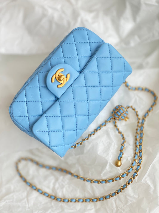 ChanelMini Flap Bag Blue For Women, Women’s Bags 7.9in/20cm
