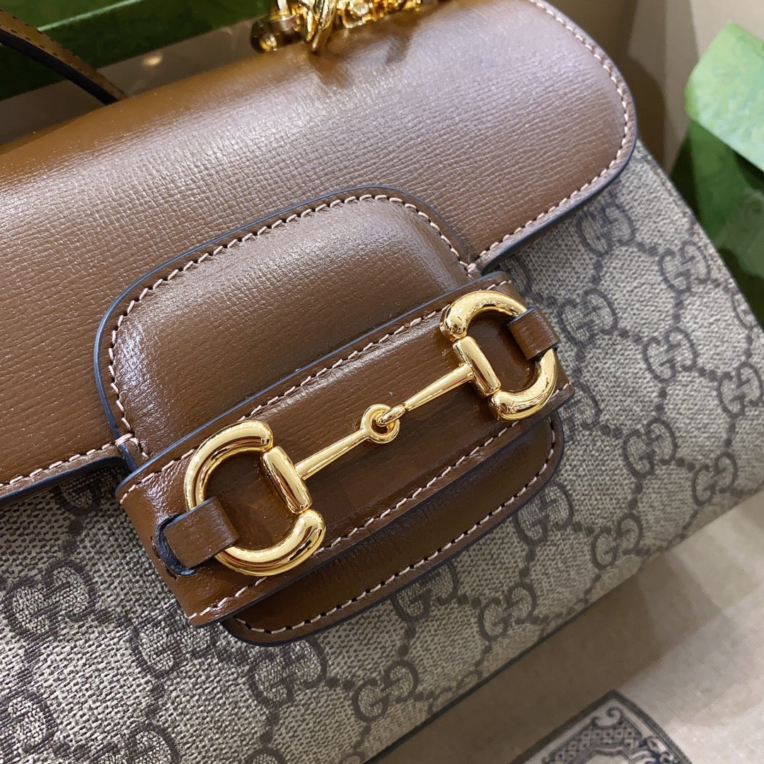gg Horsebit 1955 Mini Bag Brown For Women, Women’s Bags 8.7in/22cm gg 703848 9AAAJ 8563