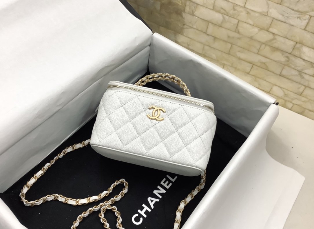 ChanelSmall Vanity Case White For Women, Women’s Bags 5.9in/15cm