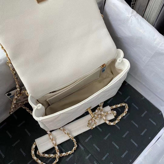 ChanelFlapbag With Chain White For Women, Women’s Bags 8.3in/21cm