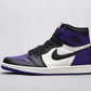 Designer Jordan 1 High Q AJ1 Purple Toe UNISEX ( Customs And Box ), Jordan 1 Sneakers FREE SHIPPING WITH FEDEX