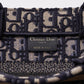 DO1286 Book Tote CHRISTIAN mini 26.5cm Oblique blue-3 Embroidery Handbag