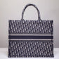 DO1286 Book Tote big size 36.5cm 41.5cm Oblique Embroidery blue