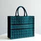 DO1286 Book Tote BIG size 41.5cm 36.5cm Embroidery LOGO red Handbag green-1