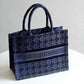 DO1286 Book Tote BIG size 41.5cm 36.5cm Embroidery LOGO red Handbag blue