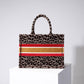 DO1286 Book Tote BIG size 41.5cm 36.5cm Embroidery LOGO red Handbag Beige Mizza