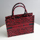 DO1286 Book Tote BIG size 41.5cm 36.5cm Embroidery LOGO red Handbag maroon-3