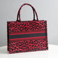 DO1286 Book Tote BIG size 41.5cm 36.5cm Embroidery LOGO red Handbag maroon-3