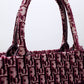 DO1286 Book Tote BIG size 41.5cm 36.5cm Embroidery LOGO red Handbag maroon