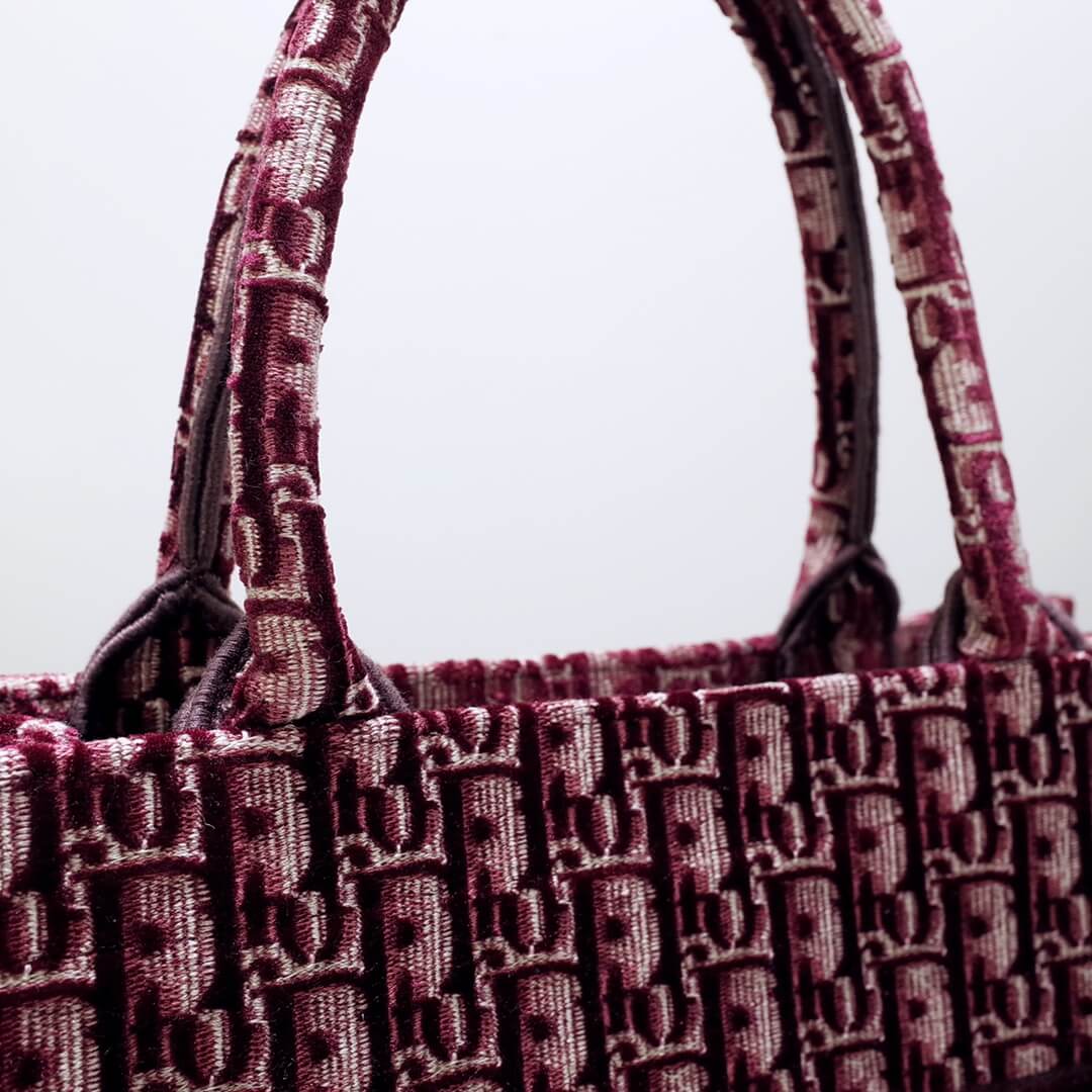 DO1286 Book Tote BIG size 41.5cm 36.5cm Embroidery LOGO red Handbag maroon