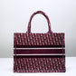 DO1286 Book Tote BIG size 41.5cm 36.5cm Embroidery LOGO red Handbag maroon