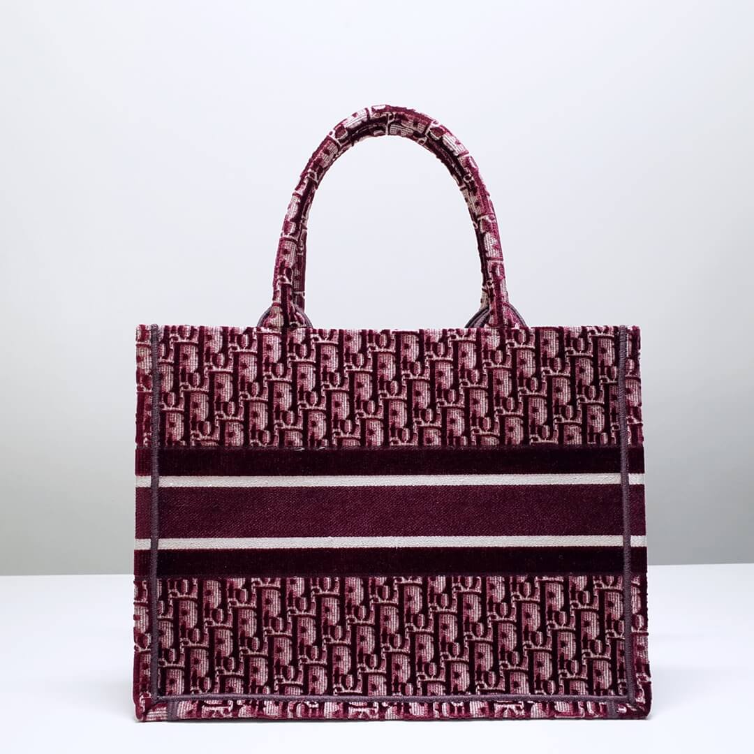 DO1286 Book Tote BIG size 41.5cm 36.5cm Embroidery LOGO red Handbag maroon