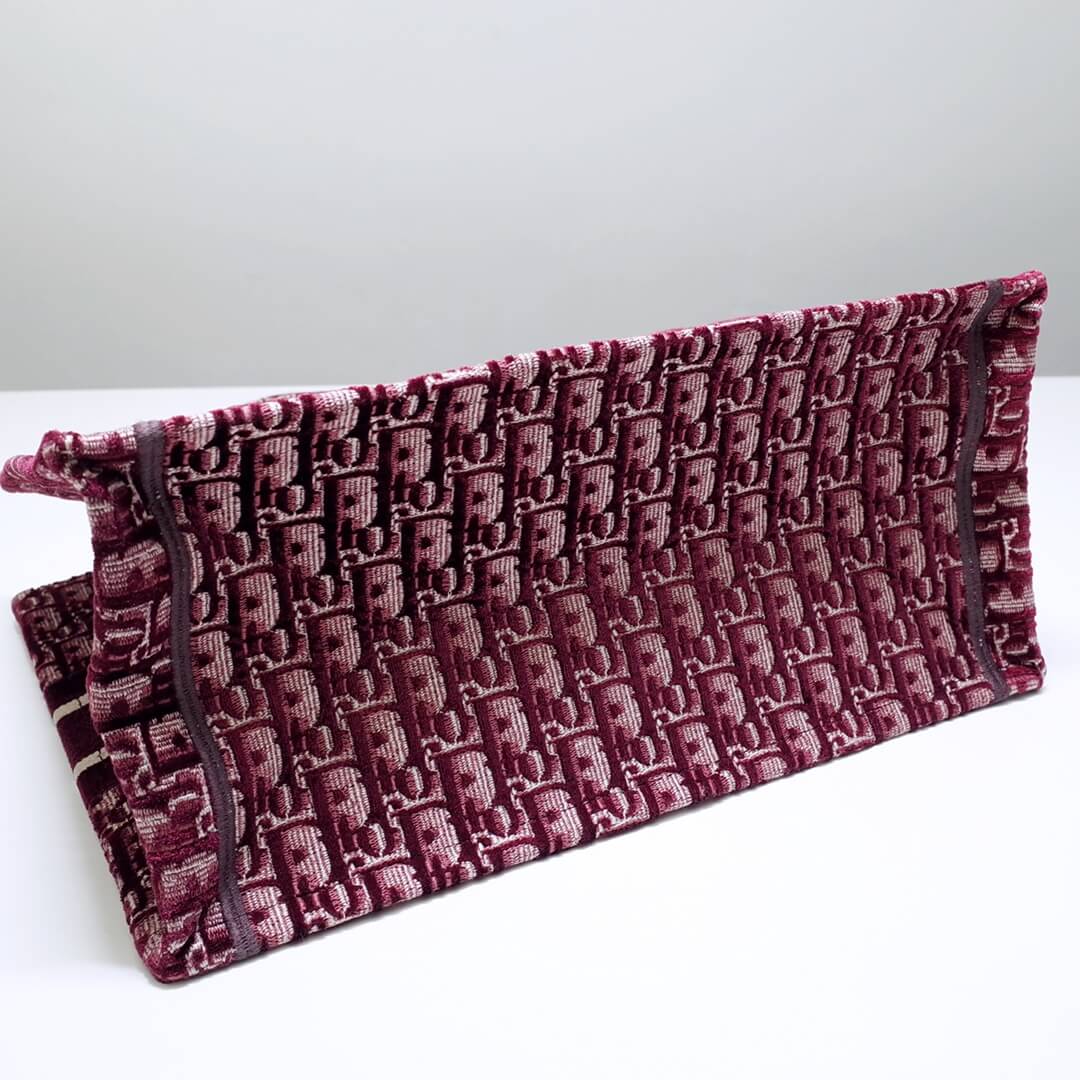 DO1286 Book Tote BIG size 41.5cm 36.5cm Embroidery LOGO red Handbag maroon