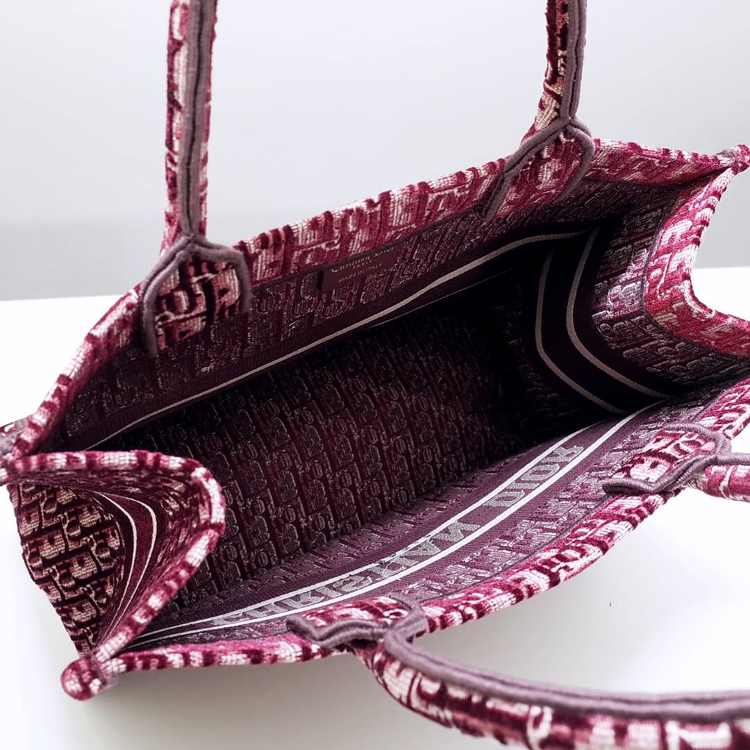 DO1286 Book Tote BIG size 41.5cm 36.5cm Embroidery LOGO red Handbag maroon