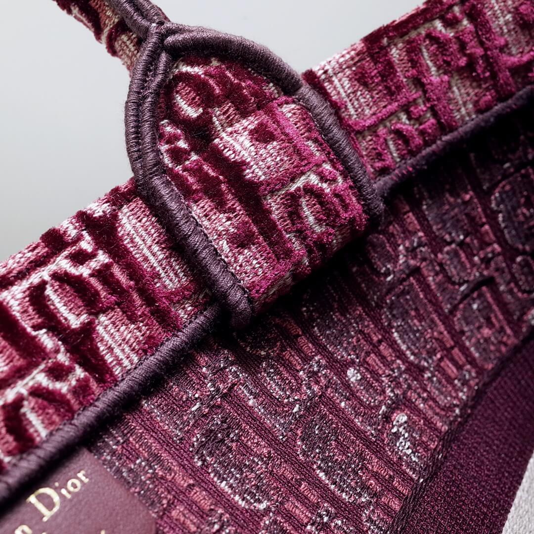 DO1286 Book Tote BIG size 41.5cm 36.5cm Embroidery LOGO red Handbag maroon