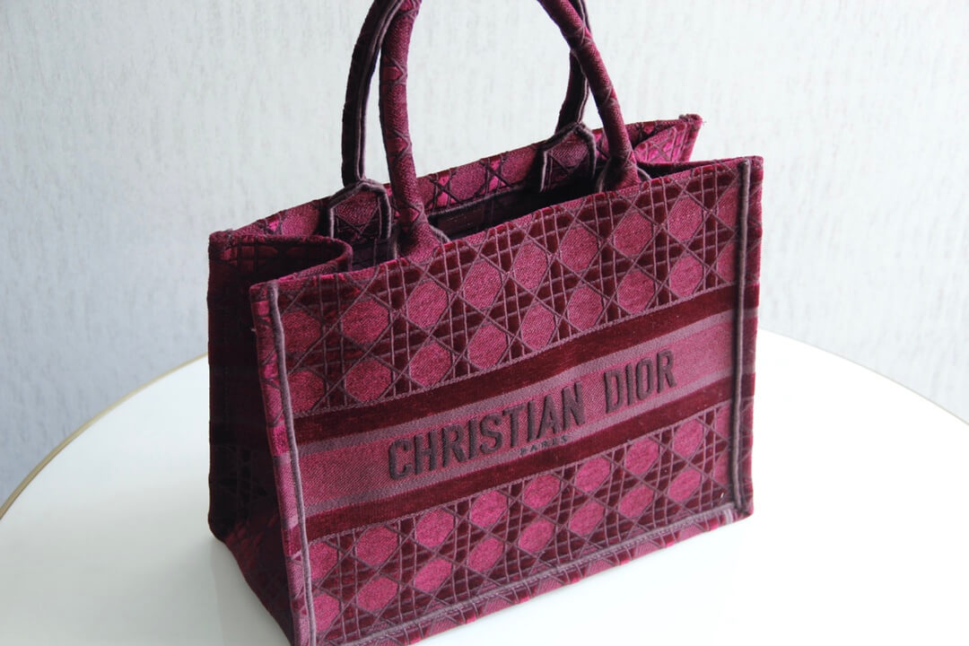 DO1286 Book Tote BIG size 41.5cm 36.5cm Embroidery LOGO red Handbag rose red