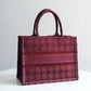DO1286 Book Tote BIG size 41.5cm 36.5cm Embroidery LOGO red Handbag rose red