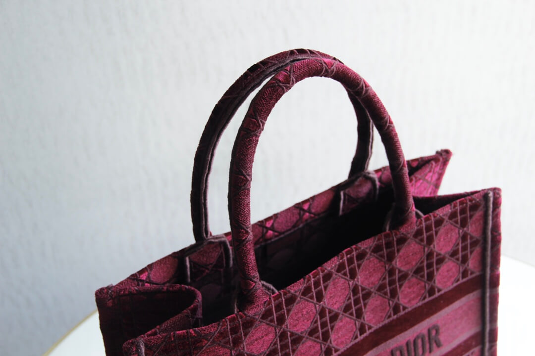 DO1286 Book Tote BIG size 41.5cm 36.5cm Embroidery LOGO red Handbag rose red