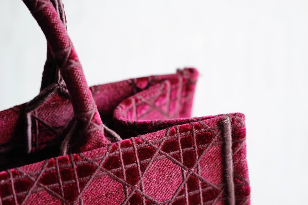 DO1286 Book Tote BIG size 41.5cm 36.5cm Embroidery LOGO red Handbag rose red
