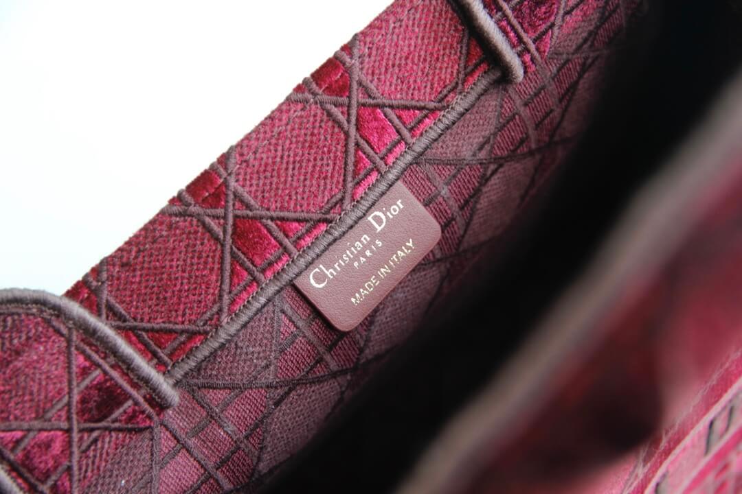 DO1286 Book Tote BIG size 41.5cm 36.5cm Embroidery LOGO red Handbag rose red
