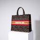 DO1286 Book Tote BIG size 41.5cm 36.5cm Embroidery LOGO red Handbag Beige Mizza